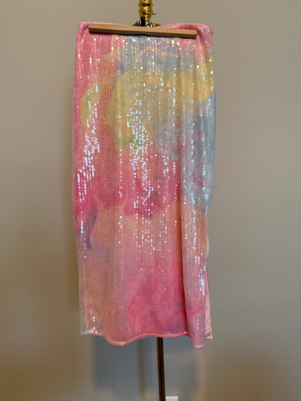 Anthropologie Pastel Sequin Skirt
